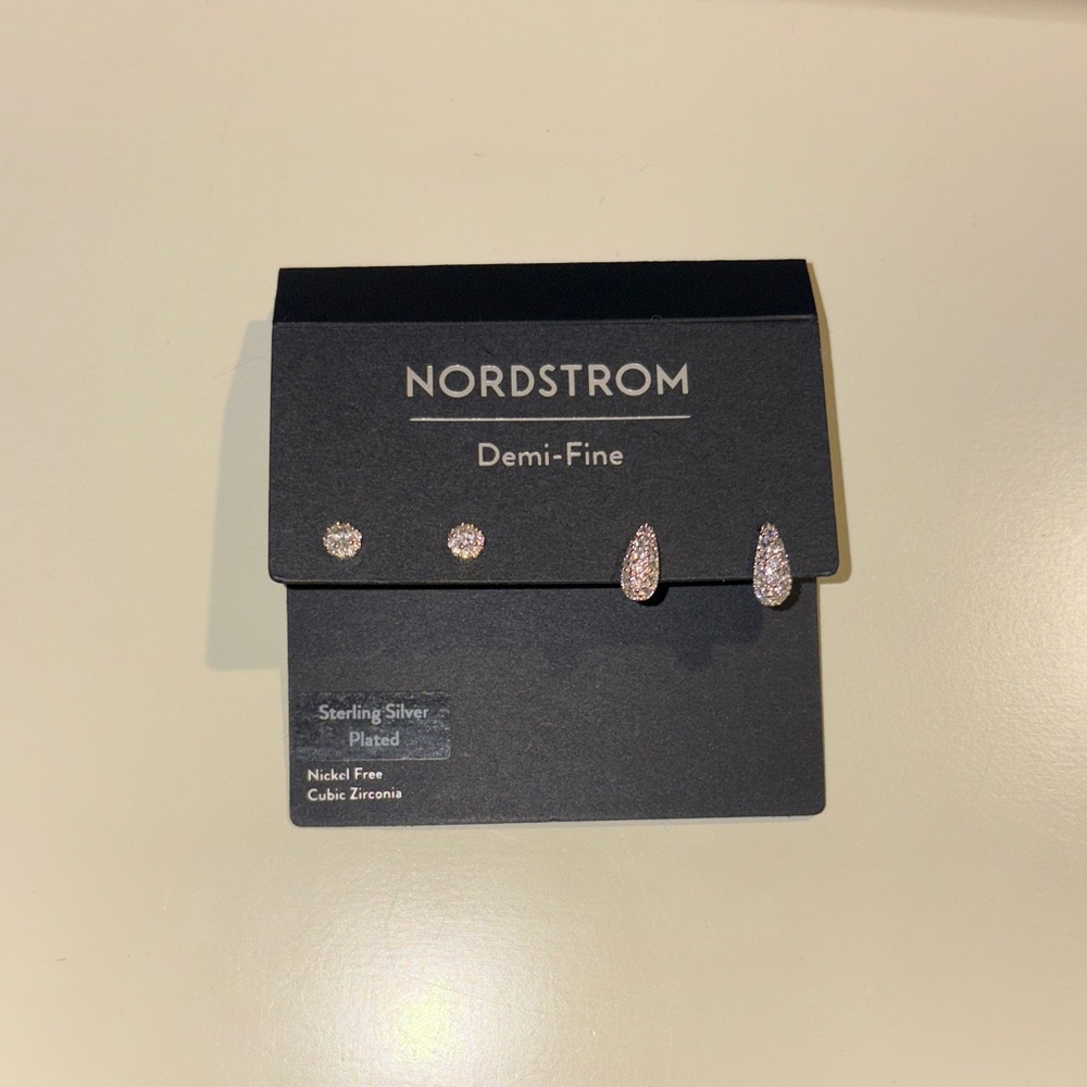 Nordstrom Sterling Silver Cubic Zirconia Earrings